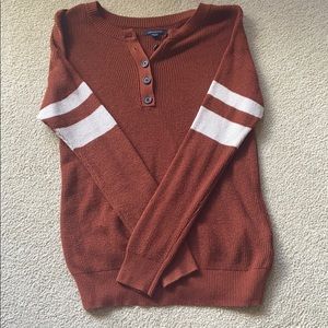American Eagle Burnt Orange Long Sleeve Button Up